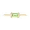Thumbnail Image 3 of Baguette-Cut Peridot & Diamond Accent Ring 10K Yellow Gold