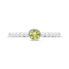 Round-Cut Peridot Beaded Ring Sterling Silver