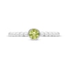Thumbnail Image 3 of Round-Cut Peridot Beaded Ring Sterling Silver