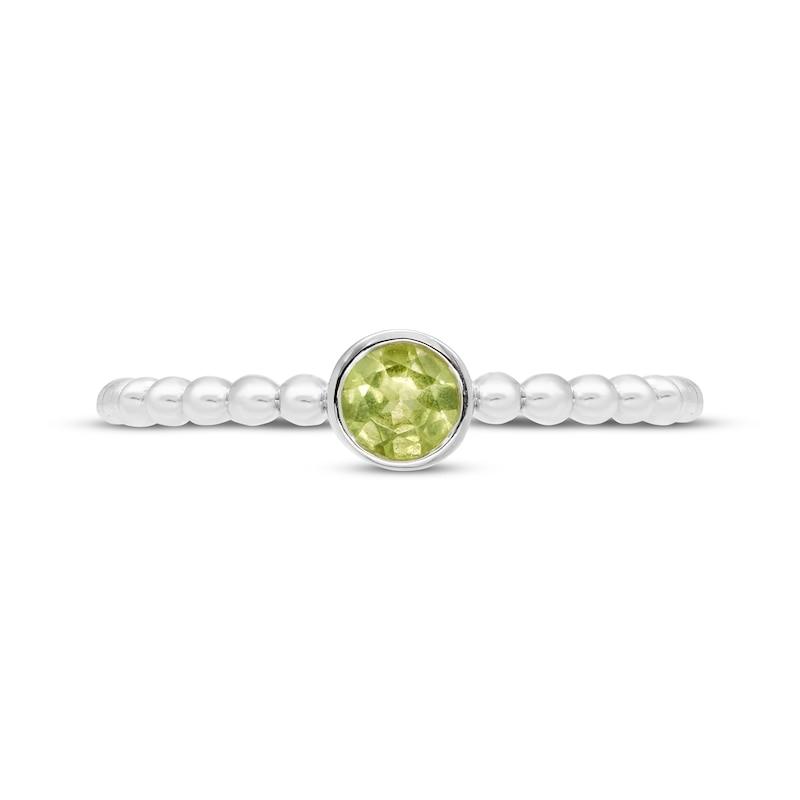 Main Image 3 of Round-Cut Peridot Beaded Ring Sterling Silver
