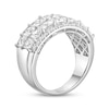 Thumbnail Image 2 of Square & Round-Cut White Lab-Created Sapphire Ring Sterling Silver