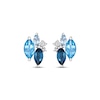 Thumbnail Image 2 of Marquise-Cut Blue Topaz & Round-Cut White Lab-Created Sapphire Stud Earrings Sterling Silver