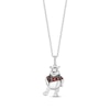 Thumbnail Image 1 of Disney Treasures Winnie the Pooh Round-Cut Garnet & Diamond-Accent Necklace Sterling Silver 19”