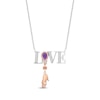 Thumbnail Image 0 of Disney Treasures Winnie the Pooh LOVE & “Eeyore” Pear-Shaped Amethyst & Diamond Necklace 1/15 ct tw Sterling Silver & 10K Rose Gold 18”