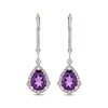 Thumbnail Image 2 of Pear-Shaped Amethyst & Round-Cut Diamond Drop Earrings 1/5 ct tw 10K White Gold