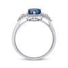 Thumbnail Image 2 of Pear-Shaped London Blue Topaz & Round-Cut Diamond Ring 1/4 ct tw 10K White Gold