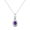 Thumbnail Image 2 of Oval-Cut Amethyst & Diamond Accent Necklace 10K White Gold 18”