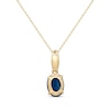 Thumbnail Image 2 of Oval-Cut London Blue Topaz & Diamond Accent Necklace 10K Yellow Gold 18&quot;