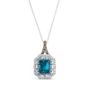 Thumbnail Image 1 of Le Vian Emerald-Cut Blue Topaz Necklace 3/4 ct tw Diamonds Vanilla Gold 20”