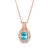 Thumbnail Image 1 of Le Vian Couture Blue Zircon Necklace 1/2 ct tw Diamonds 18K Strawberry Gold 18&quot;
