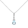 Thumbnail Image 1 of Vintage-Style Pear-Shaped Aquamarine & Diamond Accent Necklace 10K White Gold 18&quot;