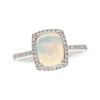 Thumbnail Image 1 of Cushion-Cut Opal & Round-Cut Diamond Ring 1/6 ct tw 10K White Gold
