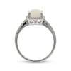Thumbnail Image 2 of Cushion-Cut Opal & Round-Cut Diamond Ring 1/6 ct tw 10K White Gold