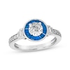 Thumbnail Image 1 of Le Vian Couture Vintage-Inspired Diamond & Sapphire Halo Ring 1 ct tw Platinum