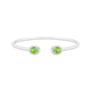 Thumbnail Image 1 of Oval-Cut Peridot & Round-Cut White Lab-Created Sapphire Cuff Bangle Bracelet Sterling Silver
