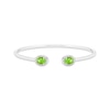 Thumbnail Image 0 of Oval-Cut Peridot & Round-Cut White Lab-Created Sapphire Cuff Bangle Bracelet Sterling Silver