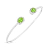 Thumbnail Image 1 of Oval-Cut Peridot & Round-Cut White Lab-Created Sapphire Cuff Bangle Bracelet Sterling Silver