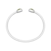 Thumbnail Image 3 of Oval-Cut Peridot & Round-Cut White Lab-Created Sapphire Cuff Bangle Bracelet Sterling Silver