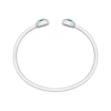 Thumbnail Image 3 of Oval-Cut Blue Topaz & Round-Cut White Lab-Created Sapphire Cuff Bangle Bracelet Sterling Silver