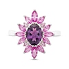Thumbnail Image 3 of Oval-Cut Amethyst, Marquise & Round-Cut Pink Lab-Created Sapphire Cocktail Ring Sterling Silver