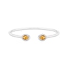 Thumbnail Image 1 of Oval-Cut Citrine & Round-Cut White Lab-Created Sapphire Cuff Bangle Bracelet Sterling Silver