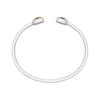 Thumbnail Image 3 of Oval-Cut Citrine & Round-Cut White Lab-Created Sapphire Cuff Bangle Bracelet Sterling Silver