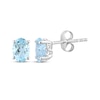 Thumbnail Image 0 of Oval-Cut Aquamarine Solitaire Stud Earrings 10K White Gold