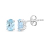 Thumbnail Image 1 of Oval-Cut Aquamarine Solitaire Stud Earrings 10K White Gold
