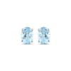 Thumbnail Image 1 of Oval-Cut Aquamarine Solitaire Stud Earrings 10K White Gold