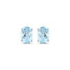 Thumbnail Image 2 of Oval-Cut Aquamarine Solitaire Stud Earrings 10K White Gold