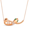 Thumbnail Image 1 of Le Vian Tsavorite Snake & Rose Necklace 3/8 ct tw Diamonds 14K Strawberry Gold 19”