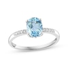 Thumbnail Image 0 of Oval-Cut Aquamarine & Diamond Accent Ring 10K White Gold