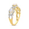 Thumbnail Image 1 of Oval-Cut Opal & Round-Cut Diamond Ring 1/4 ct tw 10K Yellow Gold