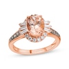 Thumbnail Image 1 of Le Vian Oval-Cut Morganite Ring 1/2 ct tw Diamonds 14K Strawberry Gold