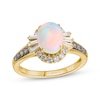 Thumbnail Image 1 of Le Vian Oval-Cut Opal Ring 1/2 ct tw Diamonds 14K Honey Gold