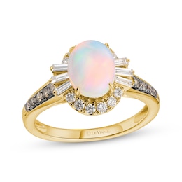 Le Vian Oval-Cut Opal Ring 1/2 ct tw Diamonds 14K Honey Gold