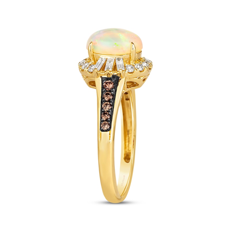 Le Vian Oval-Cut Opal Ring 1/2 ct tw Diamonds 14K Honey Gold