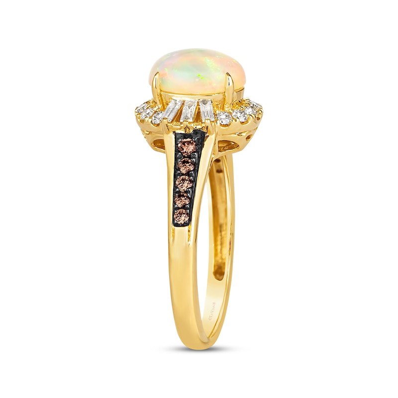 Main Image 2 of Le Vian Oval-Cut Opal Ring 1/2 ct tw Diamonds 14K Honey Gold