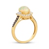Thumbnail Image 3 of Le Vian Oval-Cut Opal Ring 1/2 ct tw Diamonds 14K Honey Gold