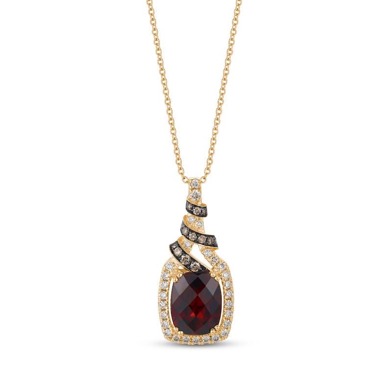 Le Vian Garnet Necklace 3/8 ct tw Diamonds 14K Honey Gold 19"