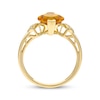 Cushion-Cut Citrine & Round-Cut Diamond Ring 1/20 ct tw 10K Yellow Gold