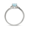 Oval-Cut Aquamarine & Diamond Accent Bypass Ring 10K White Gold