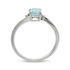 Thumbnail Image 2 of Oval-Cut Aquamarine & Diamond Accent Bypass Ring 10K White Gold