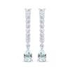 Thumbnail Image 2 of Pear-Shaped Aquamarine Beaded Drop Hoop Earrings Sterling Silver