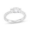 Oval-Cut Diamond Three-Stone Engagement Ring 1 ct tw 14K White Gold