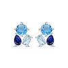 Thumbnail Image 2 of Multi-Shape, Multi-Gemstone Trio Stud Earrings Sterling Silver