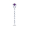 Thumbnail Image 2 of Round-Cut Amethyst Three-Stone Beaded Ring Sterling Silver