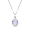 Thumbnail Image 2 of Oval-Cut Lab-Created Opal & Multi-Shape Pink and White Lab-Created Sapphire Gift Set Sterling Silver