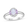 Thumbnail Image 3 of Oval-Cut Lab-Created Opal & Multi-Shape Pink and White Lab-Created Sapphire Gift Set Sterling Silver