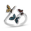 Thumbnail Image 0 of Disney Treasures Encanto Multi-Gemstone & Diamond Butterfly Bypass Ring 1/20 ct tw Sterling Silver